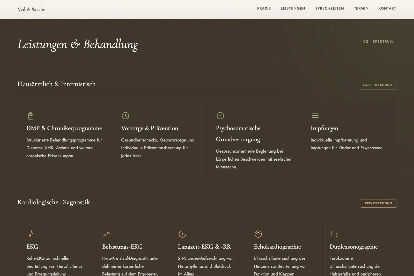 Leistungsspektrum von Allgemeinmedizin bis Kardiologie
